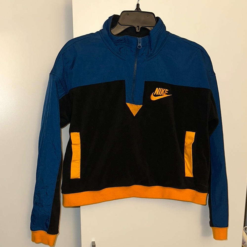 Nike Blue and Black Half-Zip Jacket
